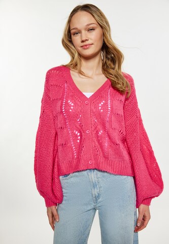 MYMO Knit Cardigan in Pink: front