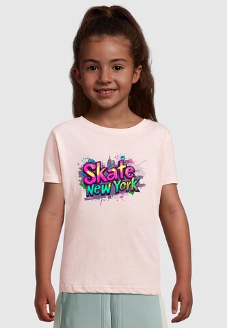 Merchcode T-Shirt 'Skate New York' in Pink: Vorderseite