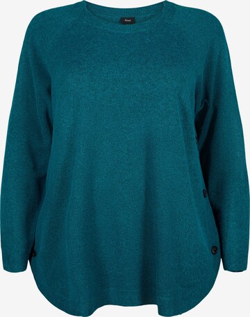 Zizzi Sweater 'Sunny' in Blue: front