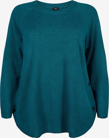 Zizzi Sweater 'Sunny' in Blue: front