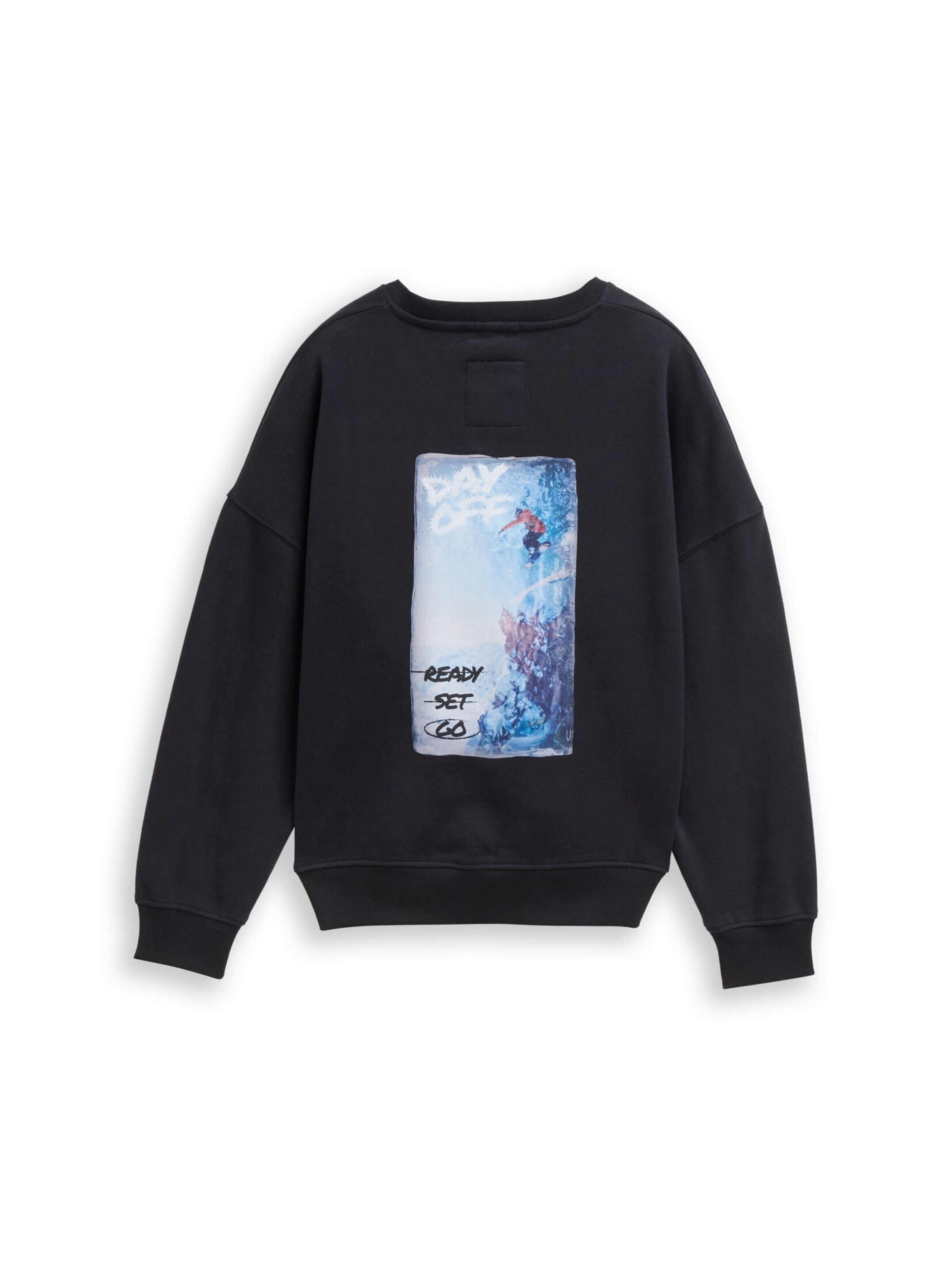 TOM TAILOR Sweatshirt in Black