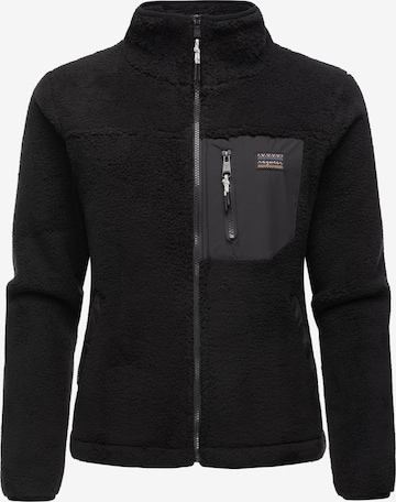 Ragwear Fleece jas 'Alaris' in Zwart: voorkant