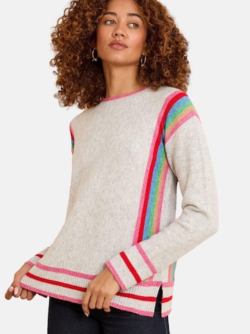 Pulover de la love & roses pe gri: față