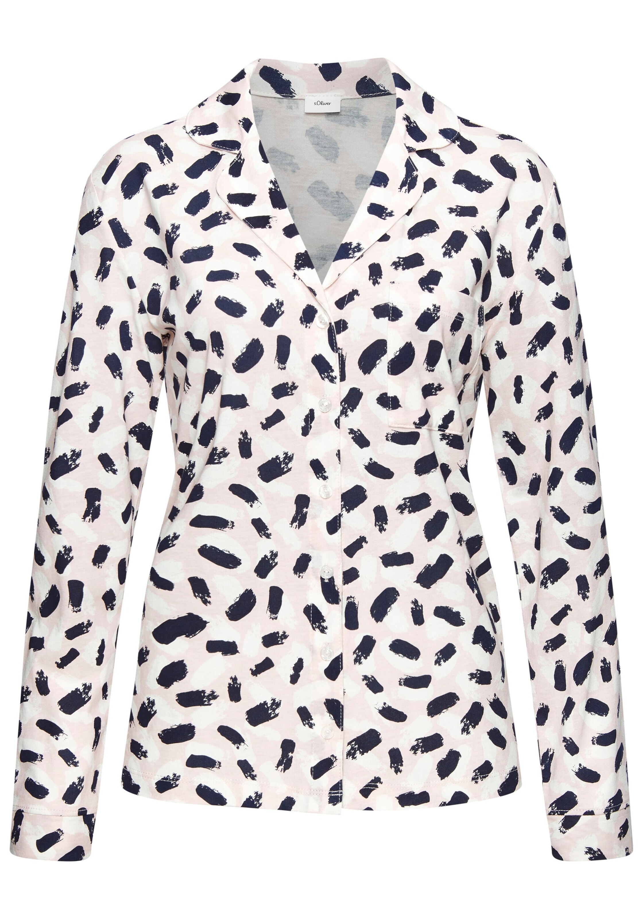 s.Oliver Μπλουζάκι ύπνου σε ροζ: μπροστά