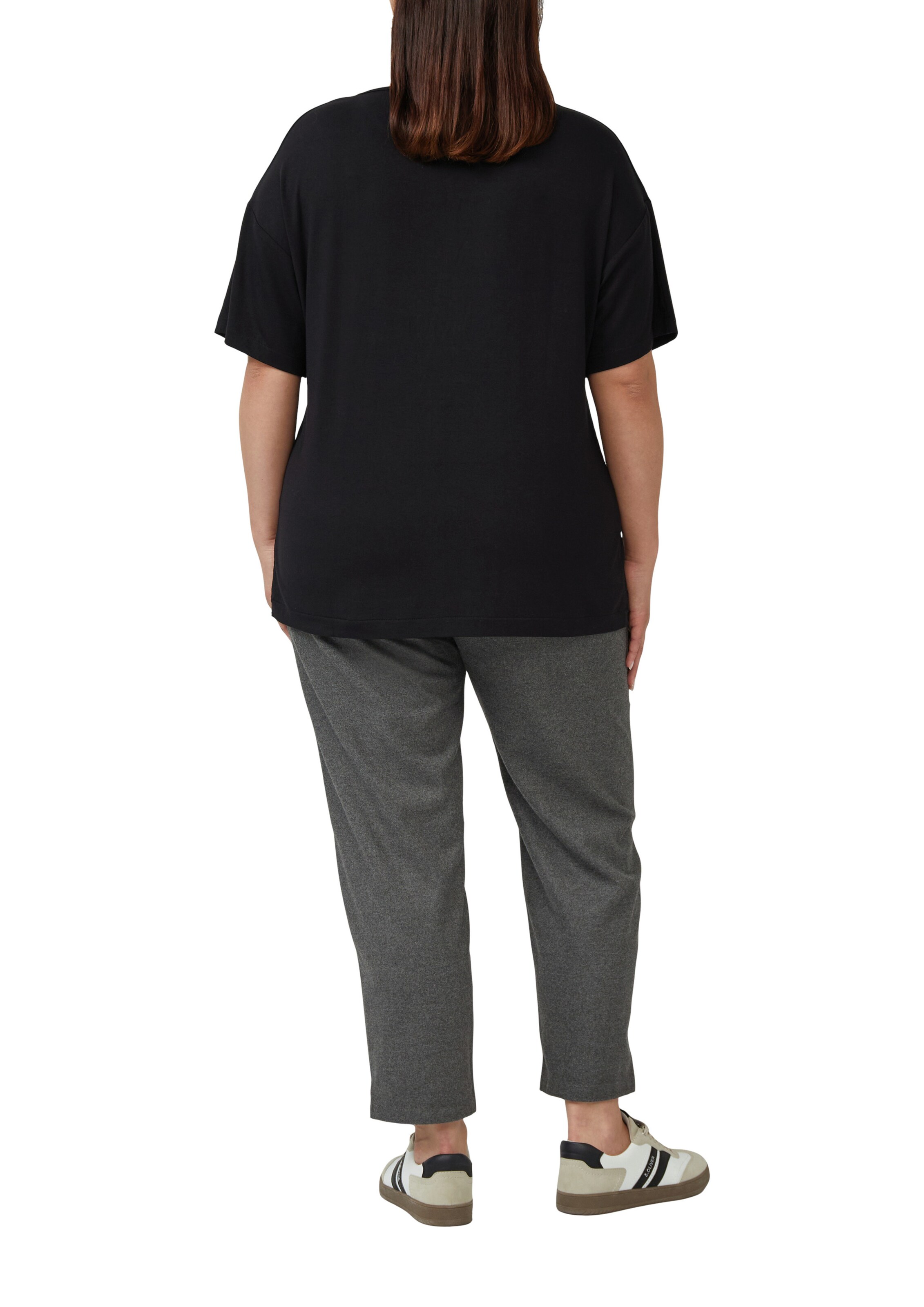 T-shirt s.Oliver CURVE en noir