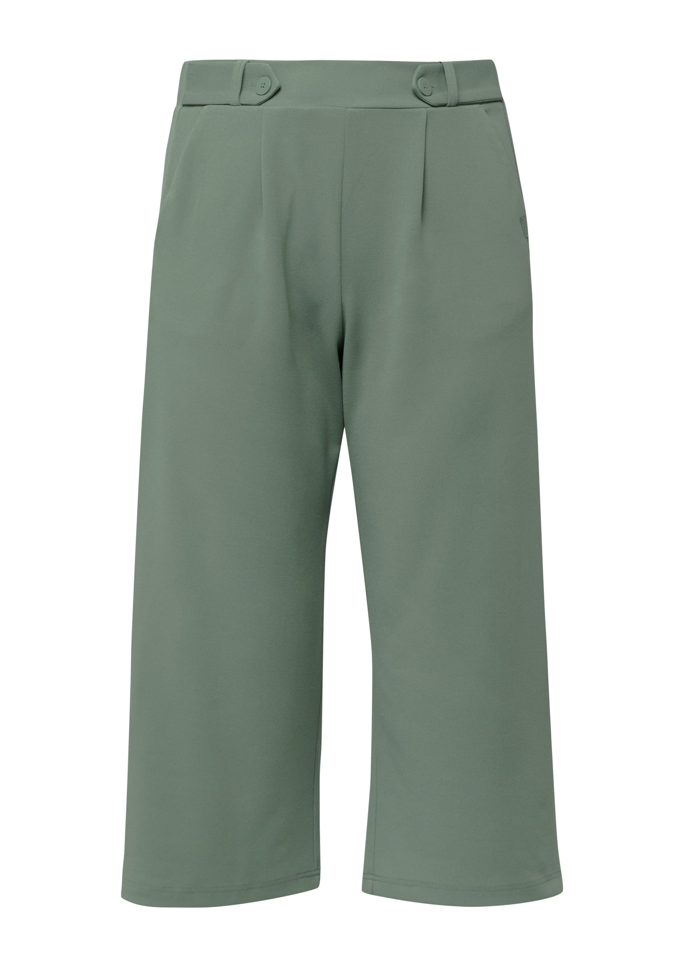 QS Wide leg Broek in Groen: voorkant