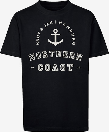 F4NT4STIC Shirt 'Northern Coast Knut & Jan Hamburg' in Black: front