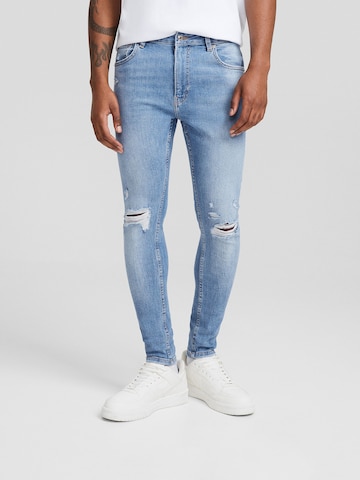 Bershka Skinny Jeans in Blue: front