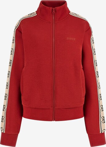 GUESS Athletic Zip-Up Hoodie 'Brithey' in Red: front