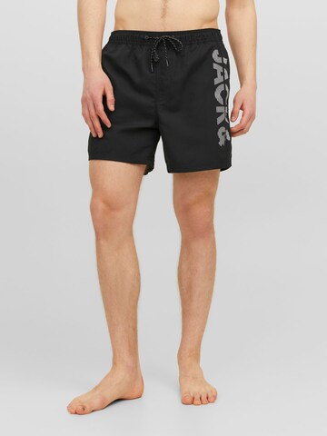 Shorts de bain 'JPSTFiji' JACK & JONES en noir : devant
