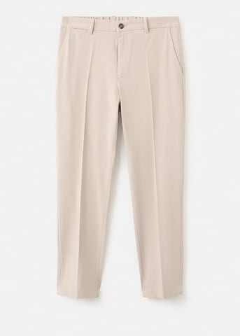 MANGO MAN Slim fit Pleated Pants 'Bologna' in Beige