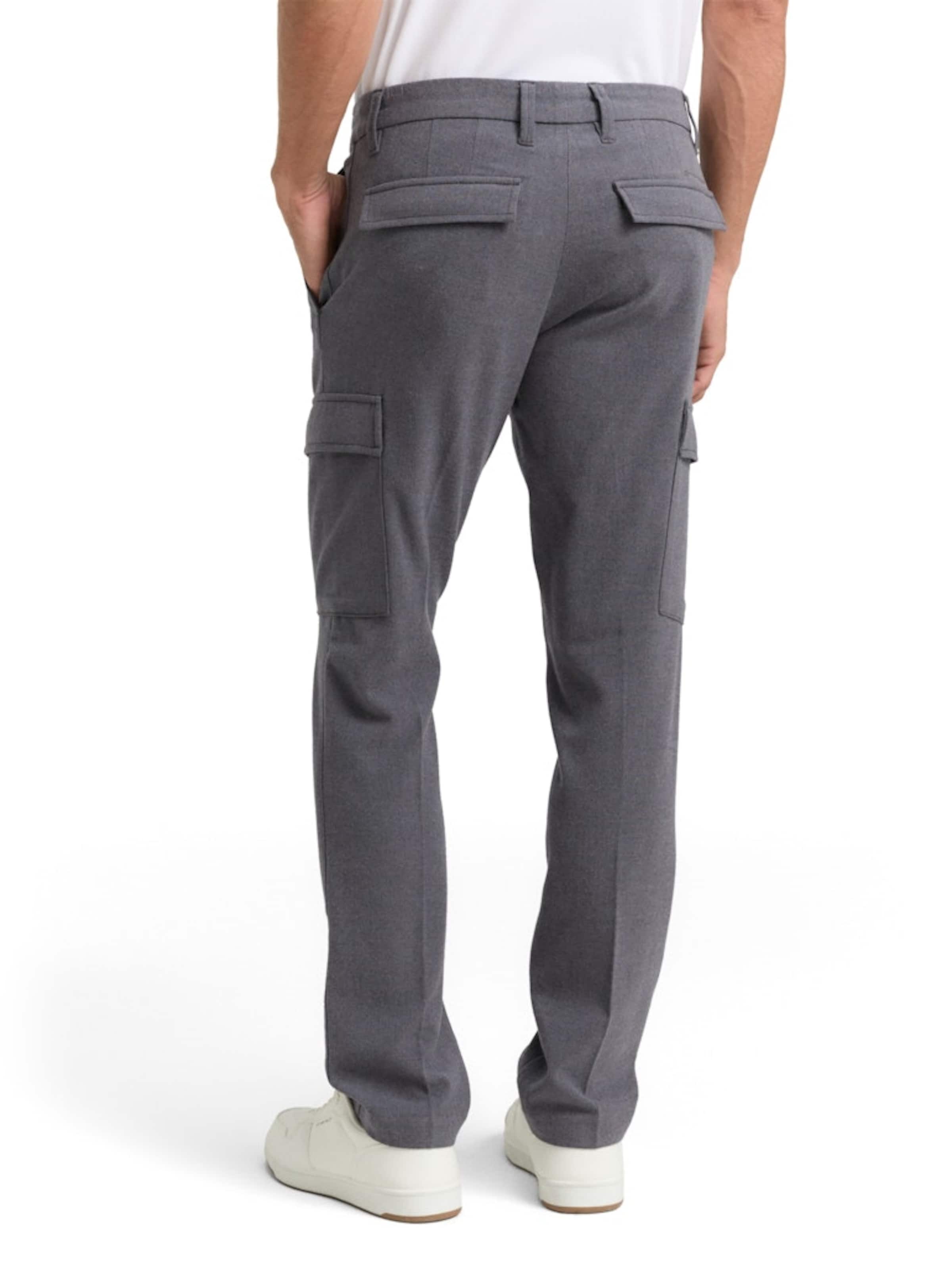 TOM TAILOR regular Παντελόνι με τσάκιση σε γκρι