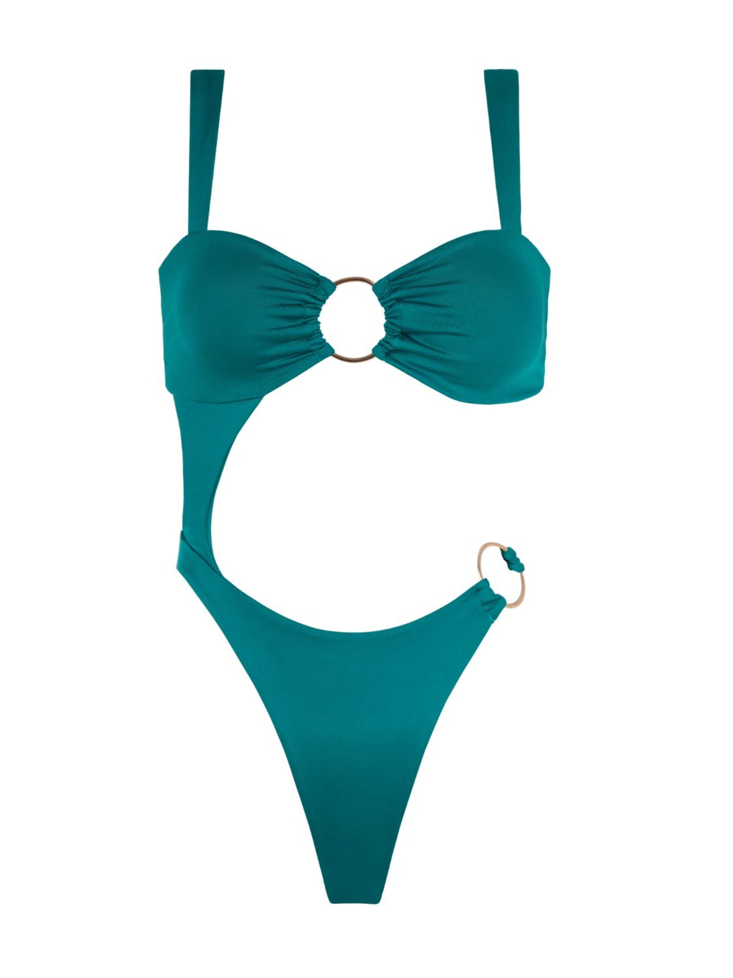 Acuarela Brand Bandeau Swimsuit 'Sirena' in Blue: front