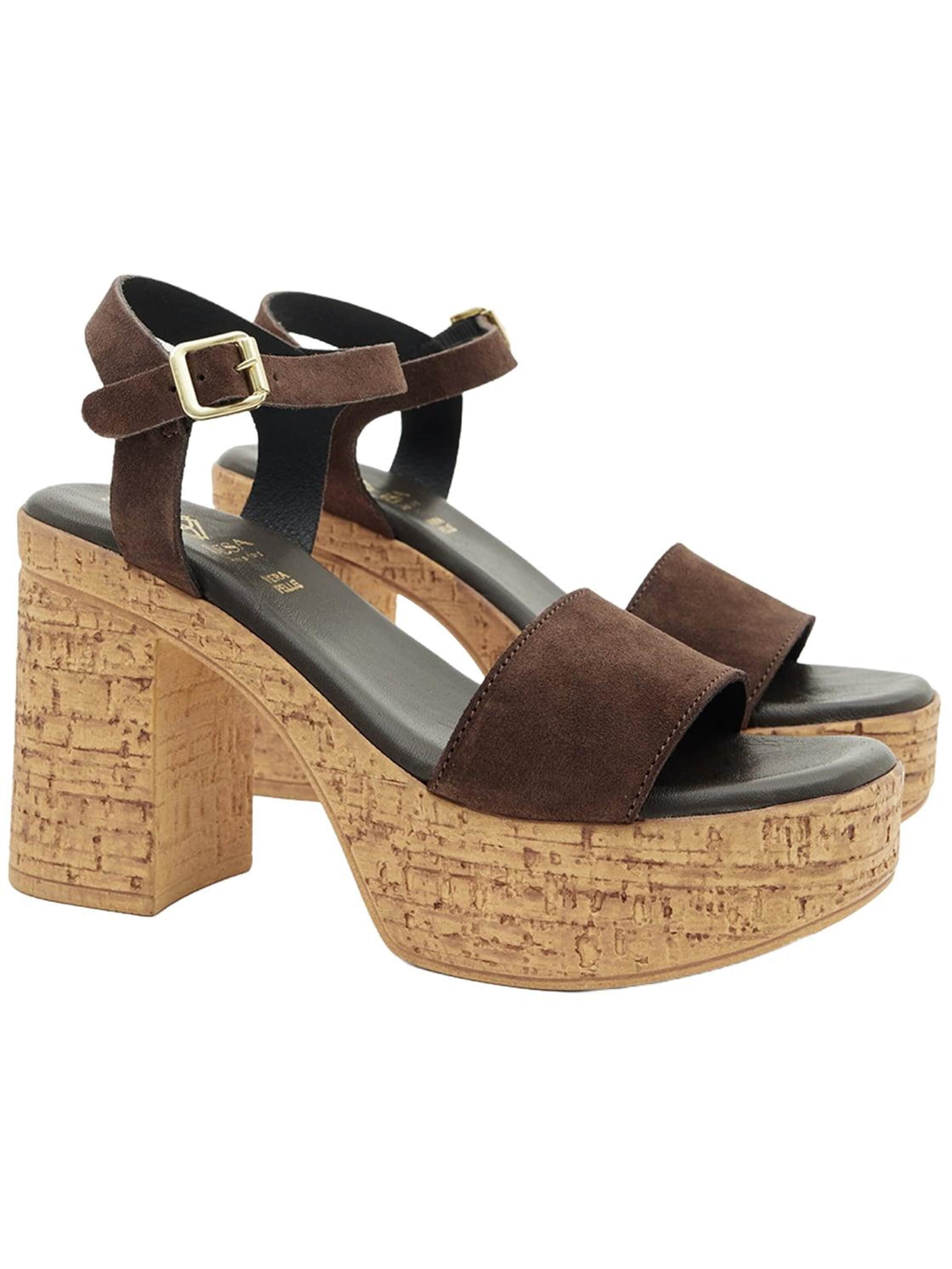 Desa - Sandalias 'Plateau-Sandalen' en marrón: frente