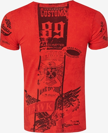 Rusty Neal T-Shirt mit modernem Front & Back Print in Rot