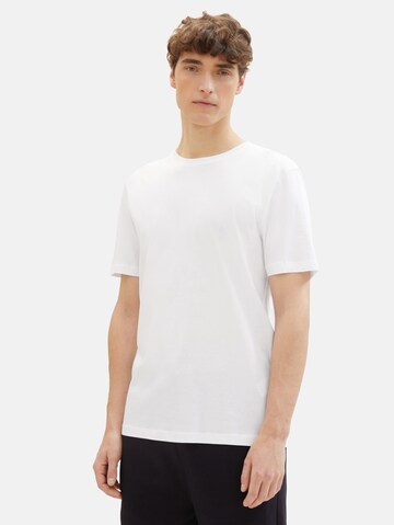 T-Shirt TOM TAILOR DENIM en blanc : devant