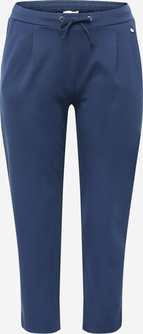 Fransa Curve Slimfit Bandplooibroek in Blauw: voorkant