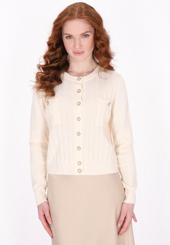 DreiMaster Klassik Вязаная кофта 'Classic Look' в Белый: спереди