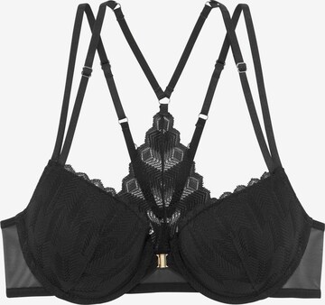 LASCANA T-shirt Bra in Black: front