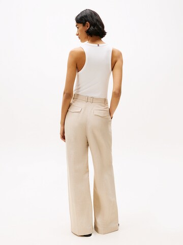 Wide Leg Pantalon à pince TOMMY HILFIGER en beige
