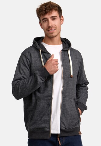 INDICODE JEANS Sweatvest 'Baustian' in Grijs: voorkant