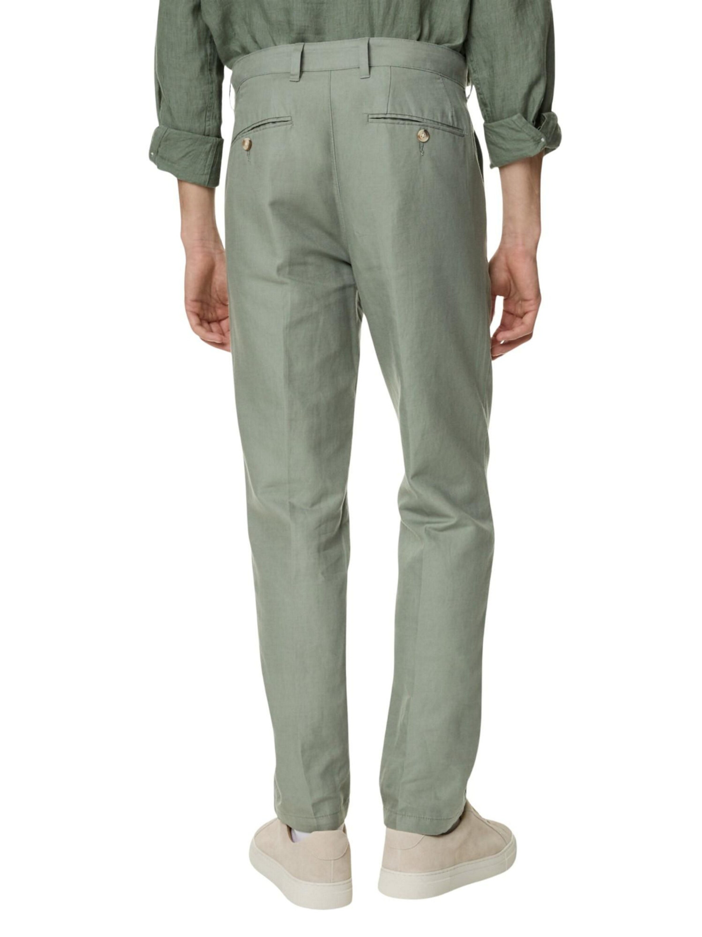 regular Pantaloni con piega frontale di Marks & Spencer in verde