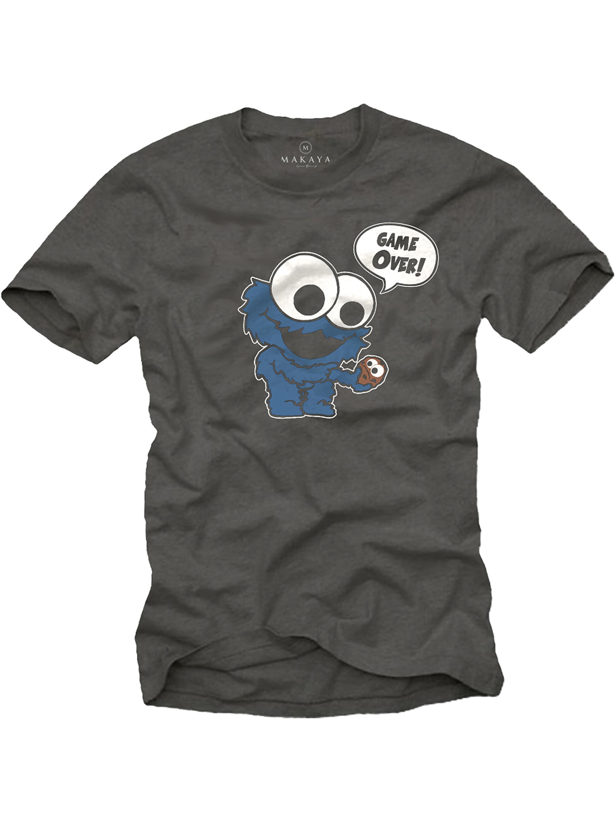 MAKAYA Shirt 'GameOver Monster' in Grey: front