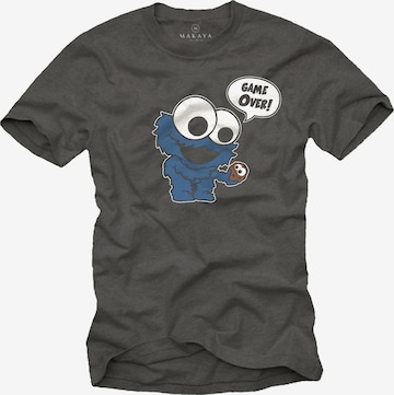 MAKAYA Shirt 'GameOver Monster' in Grey: front