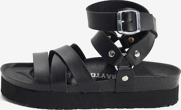 Bayton - Sandalias con hebilla 'HARING' en negro: frente