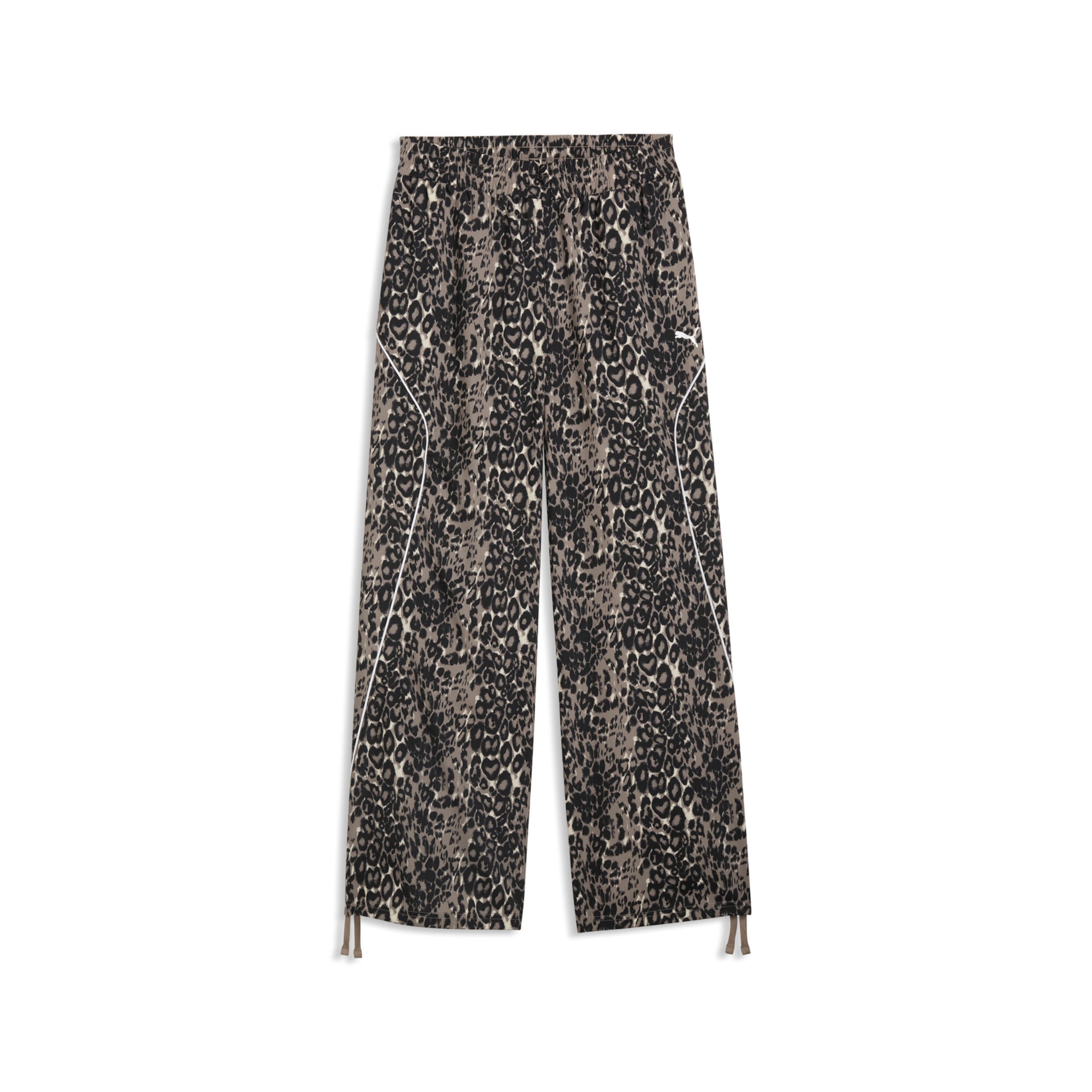 PUMA Wide leg Sportbroek in Bruin: voorkant