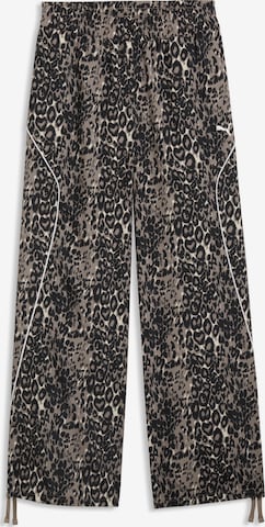 PUMA Wide leg Sportbroek in Bruin: voorkant