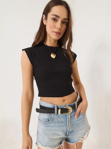 Bianco Lucci Top in Zwart: voorkant