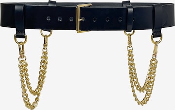 Ceinture Haute Cuir en noir : devant
