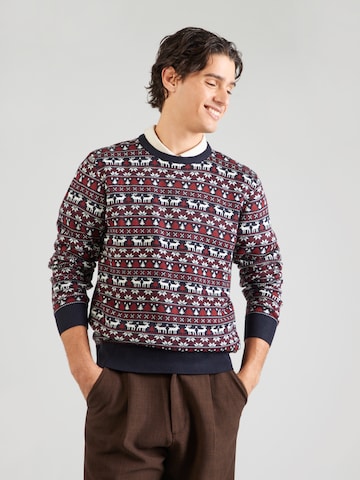 Lindbergh Svetr 'Christmas' – modrá: přední strana