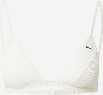 PUMA Triangle Sports bikini top in White: front