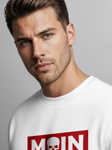 Neverless Sweatshirt 'Moin Skull' in White