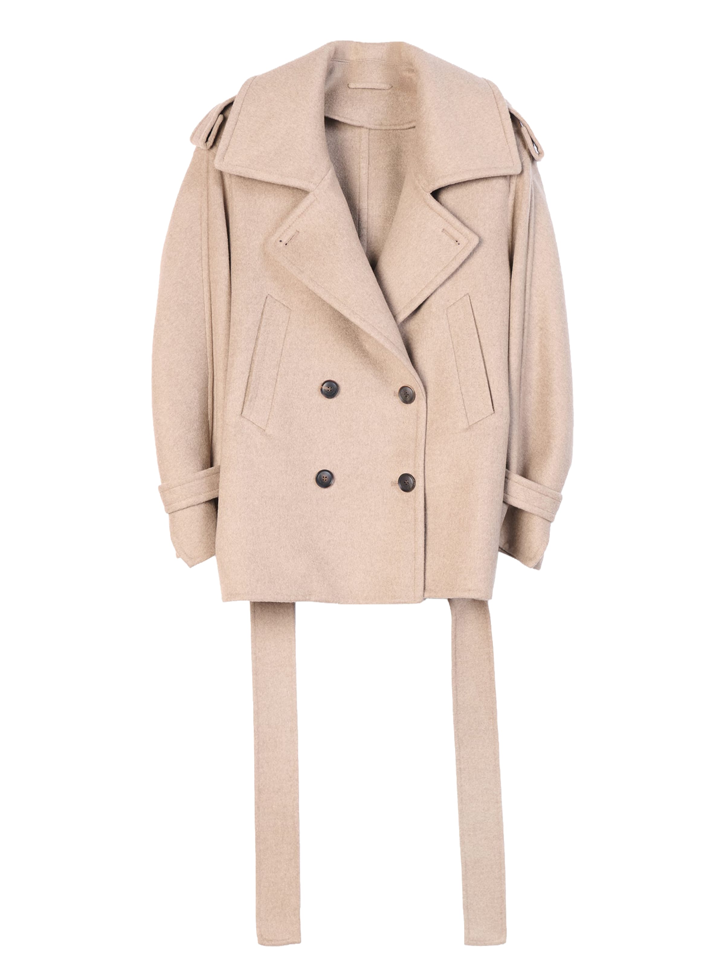 GOBI Cashmere Übergangsmantel 'Trench-Style Cashmere Peacoat' in Beige: Vorderseite