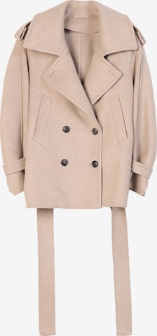 GOBI Cashmere Välikausitakki 'Trench-Style Cashmere Peacoat' värissä beige: etupuoli