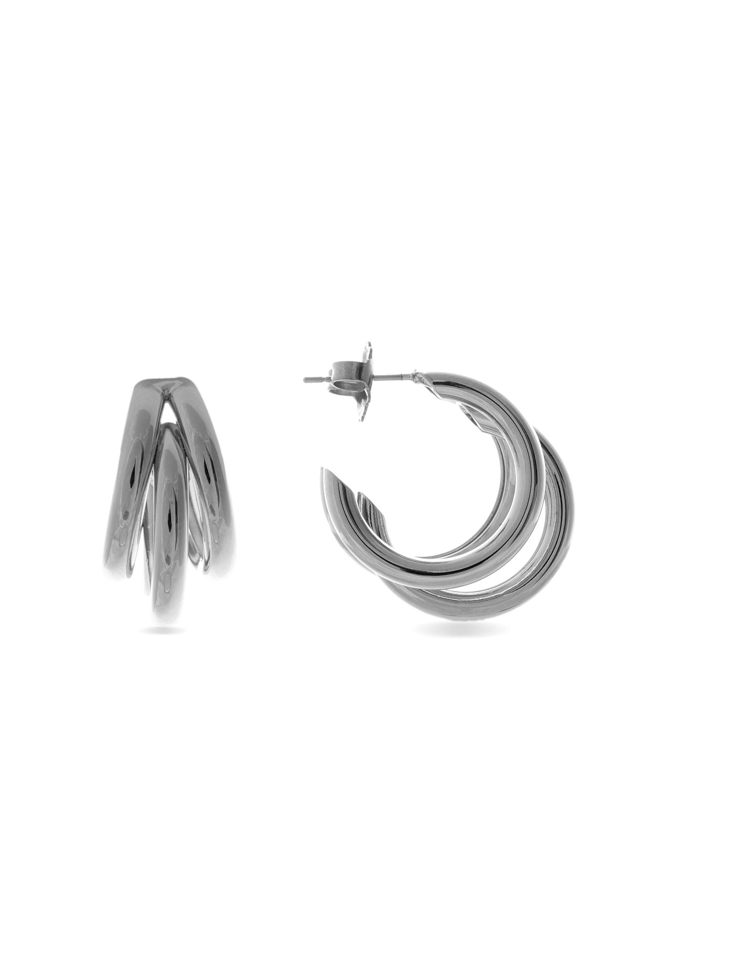 Luxenter - Pendientes 'Nove' en plata: frente