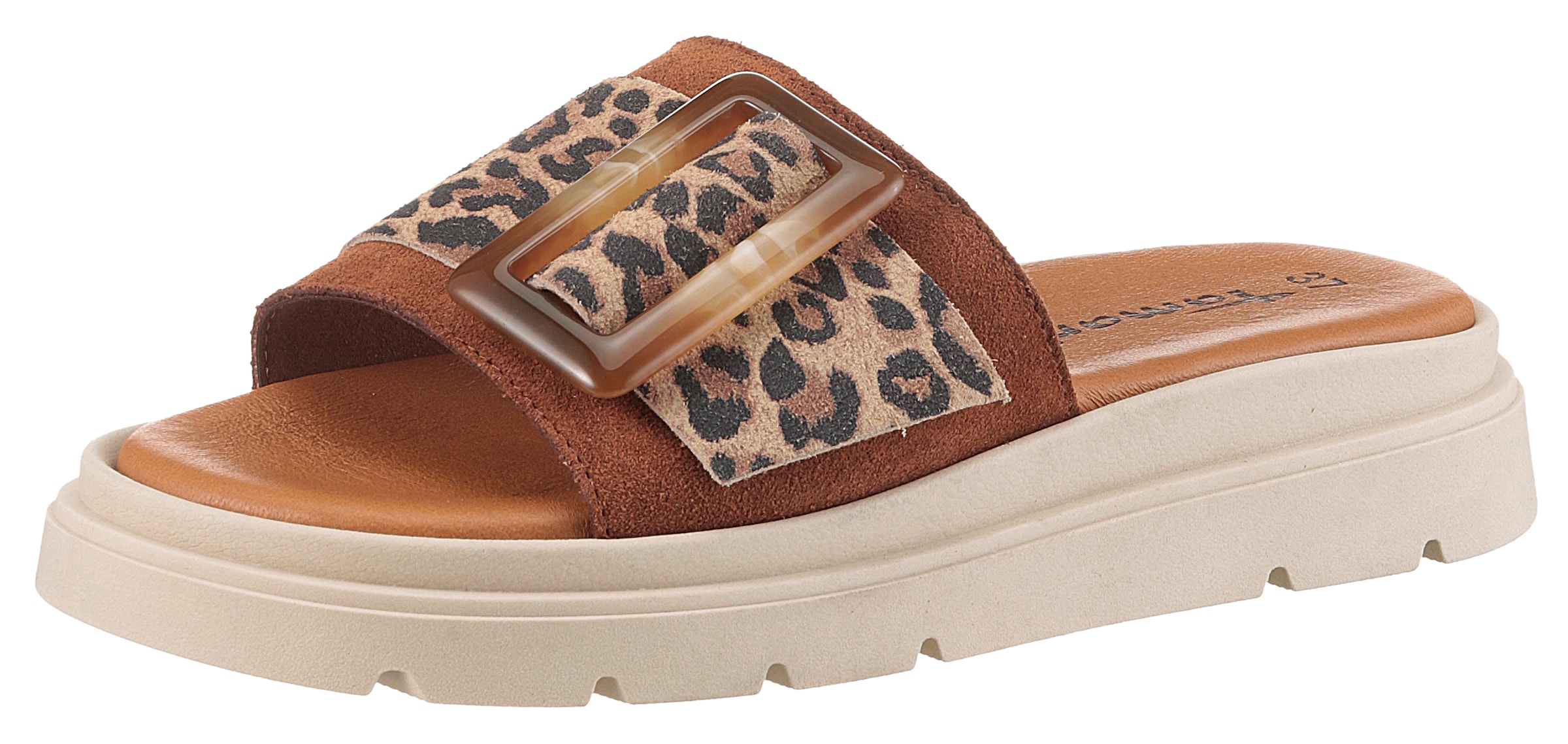 Tamaris Mules in Brown: front