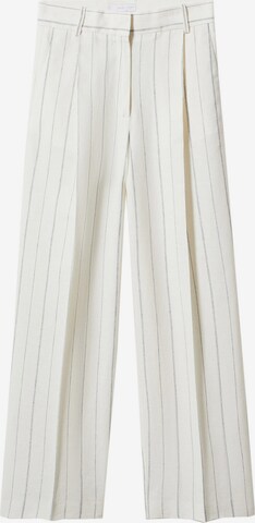 MANGO Wide Leg Bukser med lægfolder 'SOPHIE' i beige: forside