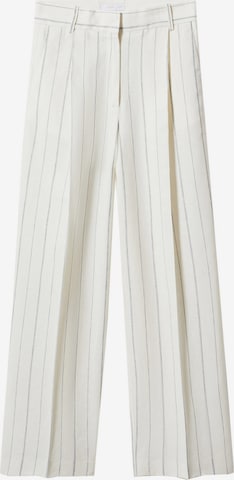 MANGO Wide Leg Bukser med lægfolder 'SOPHIE' i beige: forside