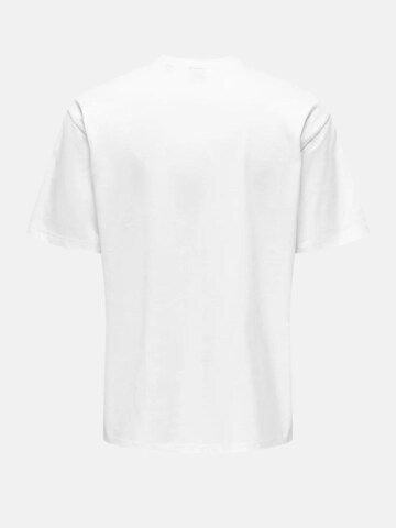 T-Shirt 'ONSFRED LIFE RLX SS TEE NOOS' Only & Sons en blanc
