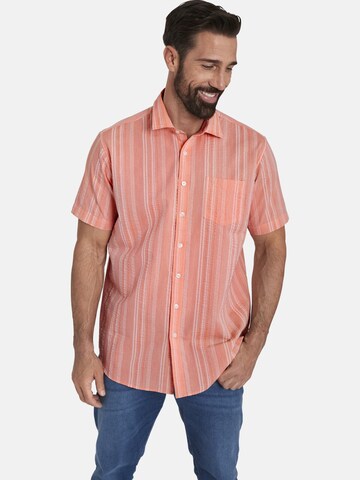 Jan Vanderstorm Comfort fit Button Up Shirt ' Hildemar ' in Orange: front