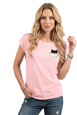MAKAYA Shirt 'Cup Cat' in Pink: front