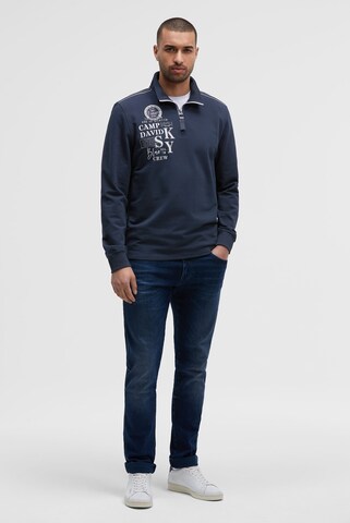 CAMP DAVID Troyer-Sweatshirt mit Zipper und Artworks in Blau: Vorderseite