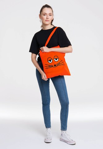 LOGOSHIRT Baumwolltasche 'Maus - Gesicht' in Orange