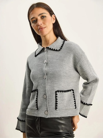 Bianco Lucci Knit cardigan in Grey