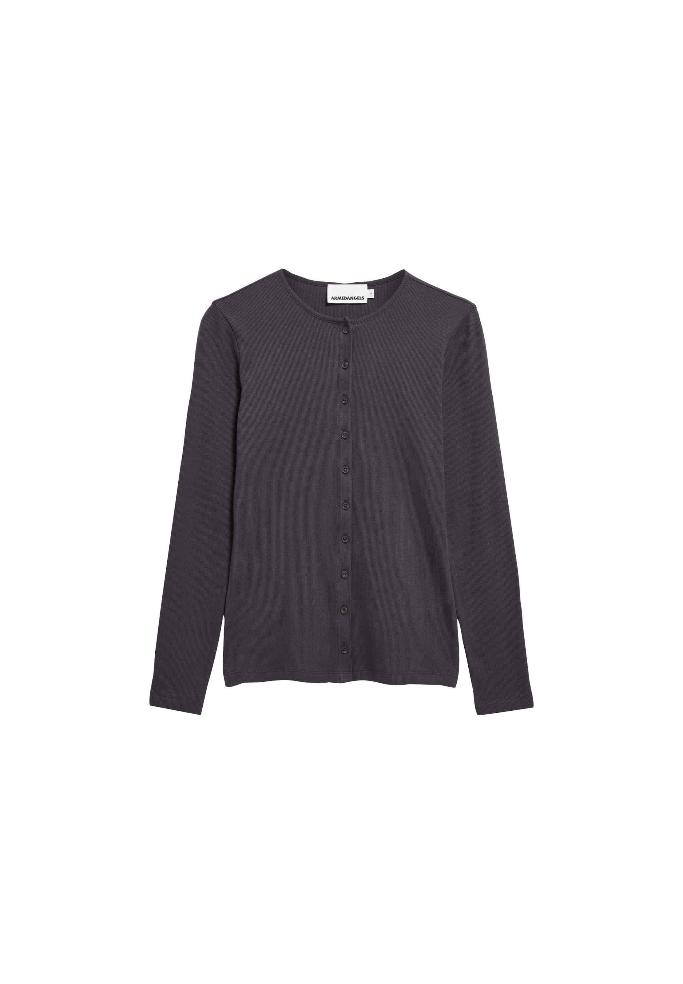 ARMEDANGELS Longsleeve RIB BUTTON in Grau: Vorderseite