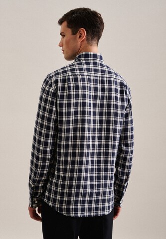 SEIDENSTICKER Regular fit Button Up Shirt 'Schwarze Rose' in Blue